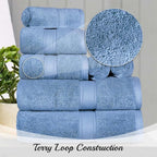 SUPERIOR Egyptian Cotton Pile 10 Piece Towel Set, Includes 2 Bath, 4 Hand - Image 7
