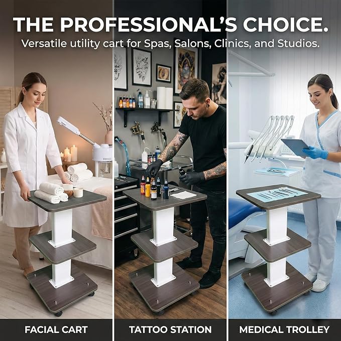 Salon Cart with Wheels, Esthetician Wax Cart Organizer, Rolling Trolley Cart - Image 5