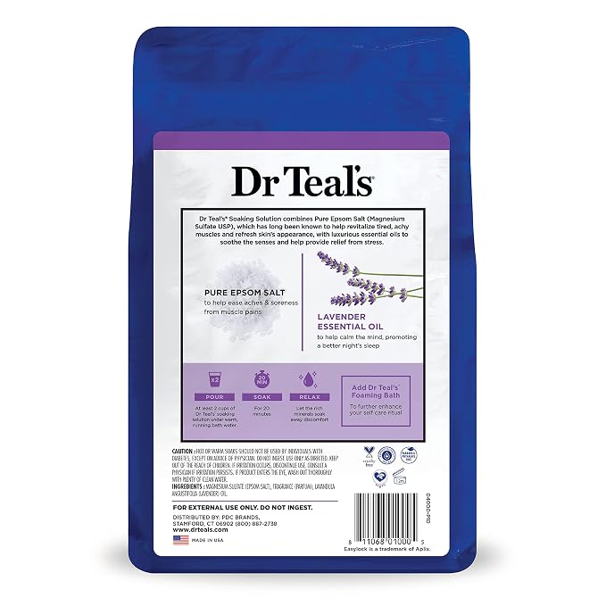 Dr Teal's Pure Epsom Magnesium Salt Soak, Soothe & Sleep - Image 10