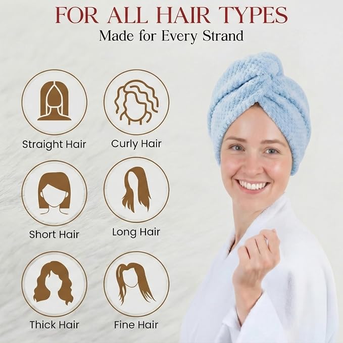 3 Pack Microfiber Hair Towel Wrap - Image 9