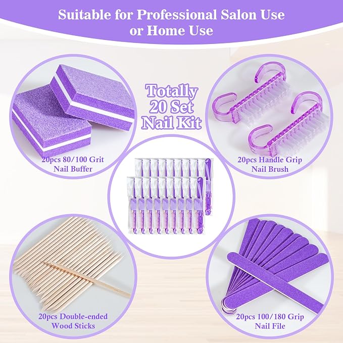 20 Sets Disposable Manicure Kit Basics 4 Piece Nail Kit - Image 4