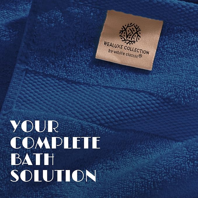 Navy Bath Towel Set of 6 - Image 3