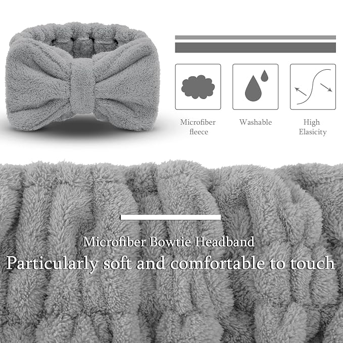 3 Pieces Towel Headbands for Women Makeup Headband for Washing Face Makeup Spa - Image 2
