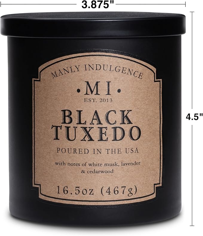 Manly Indulgence Black Tuxedo Jar Candle 16.5 oz - Image 4
