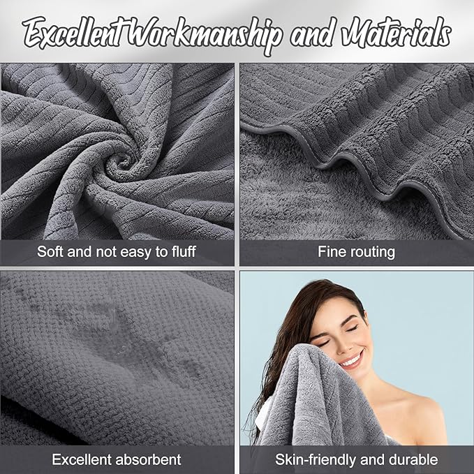 SmoothNovelty 16 Pack Microfiber Bath Towels Bulk 27'' x 60'' Oversized Size - Image 3