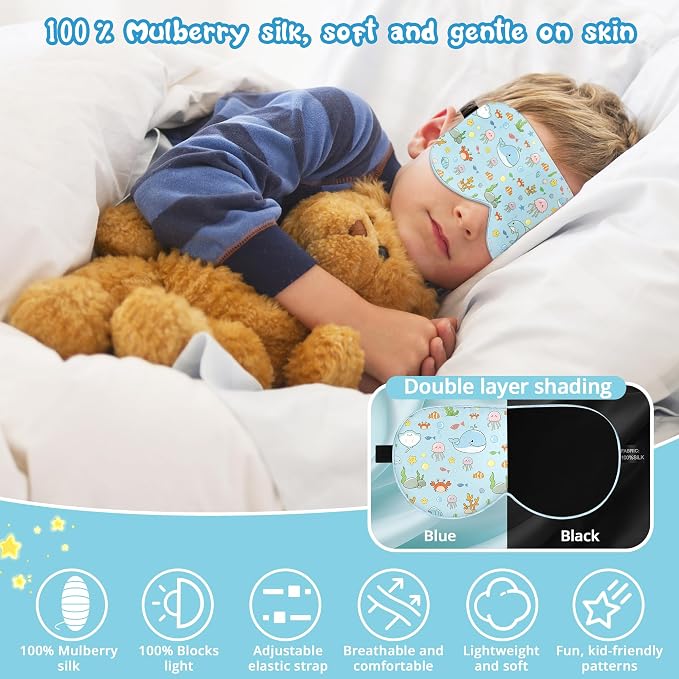 Kids Sleep Mask Eye Cover: 100% Real Natural Pure Silk Eye Mask - Image 6