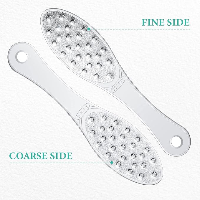 2 Pcs Stainless Steel Foot File Callus Remover Double Sided Metal Foot Rasp - Image 3