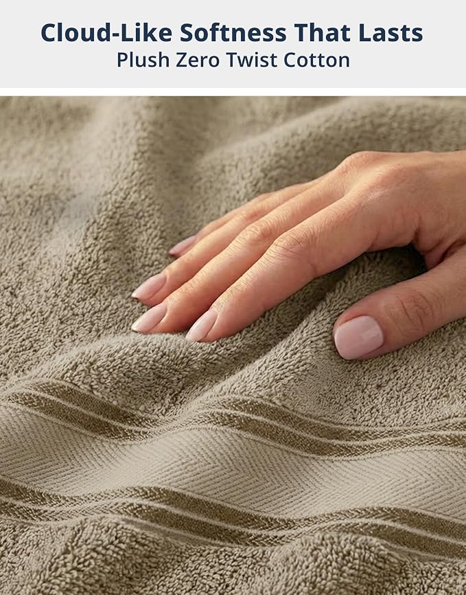 LANE LINEN 100% Cotton Bath Towels Set of 4 - Image 4
