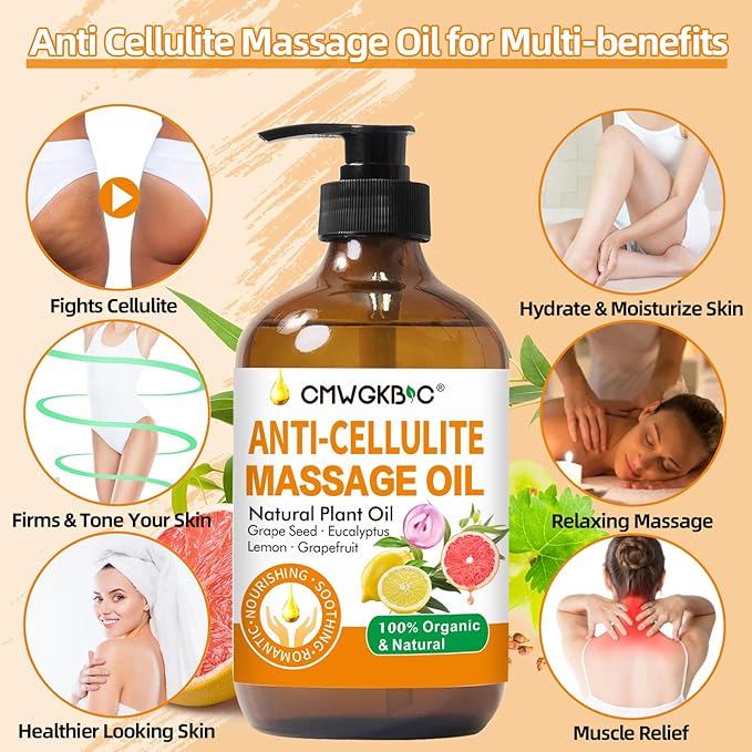 Anti Cellulite Oil Massage Oil for Massage Therapy, Body Oil for Skin - Image 2
