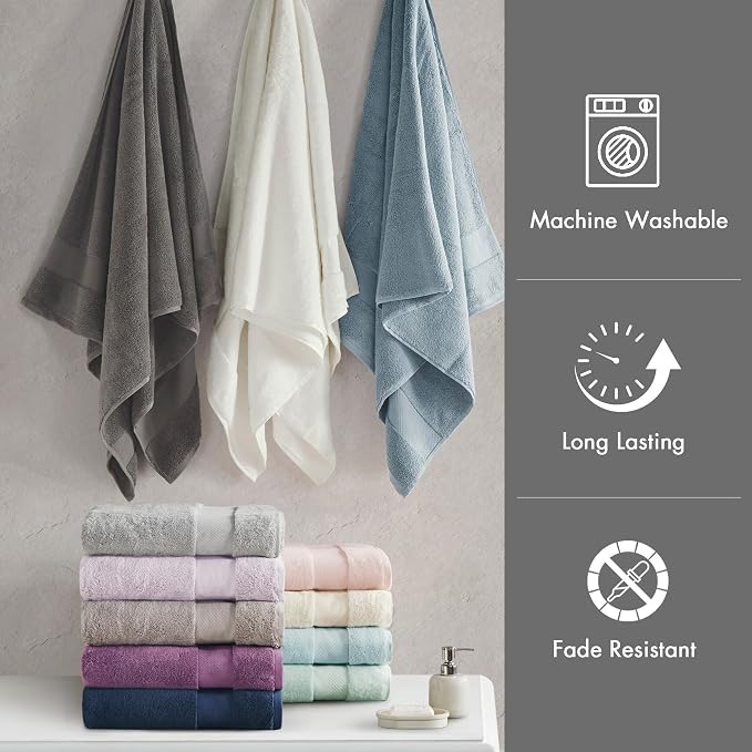 Madison Park Turkish 100% Cotton 600Gsm Luxury Premium Thick Soft Abosorbant - Image 6