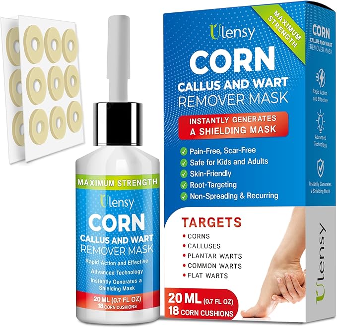 Ulensy Corn Remover Liquid for Toes Feet: 20ml Salicylic Acid for Foot Corns by Ulensy