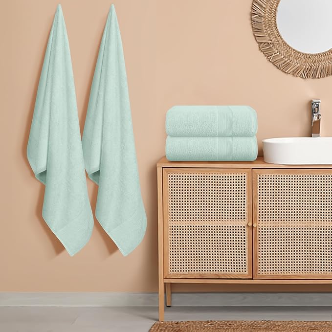 Belizzi Home 4 Pack Bath Towel Set 27x54, 100% Ring Spun Cotton, Ultra Soft - Image 3
