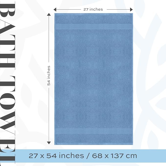 White Classic Luxury Bath Towels Set of 4 Large - Image 4
