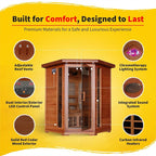 Blue Wave Hudson Bay 3-Person Cedar Corner Infrared Sauna - Image 3