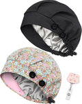 2 Pack Satin Lined Bouffant Scrub Caps by Yuest
