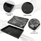 Pure Natural Marble Tray for Bathroom, Sink. Cosmetics, toiletries, etc. can be - Image 3