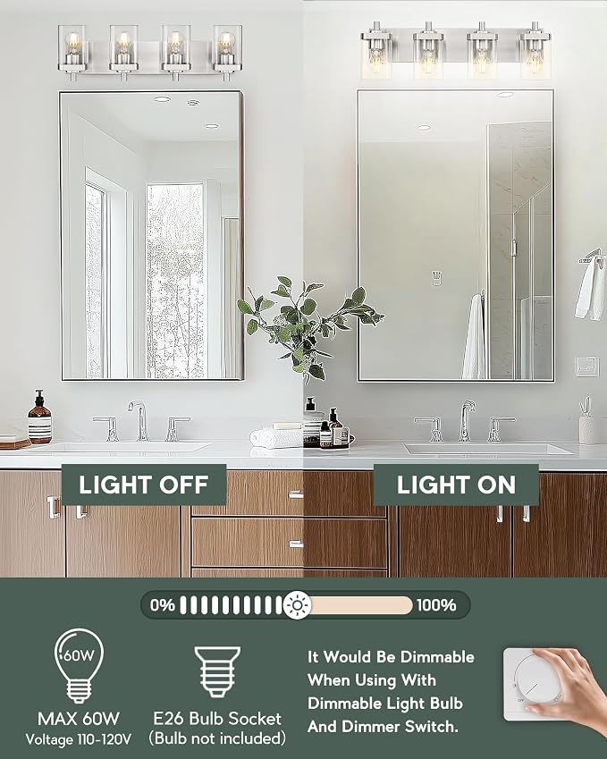 Bathroom Light Fixtures, 4-Light Vanity Light - Image 6