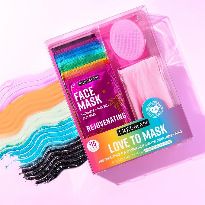 Freeman 14 Piece Love To Mask Variety Pack, Facial Masks - Image 6