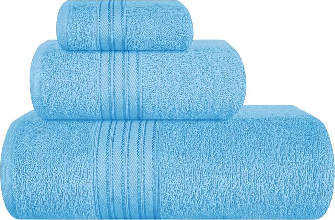 BOUTIQUO Ultra Soft 3 Pack Cotton Towel Set, Contains a Bath Towels 28x55 inch by BOUTIQUO