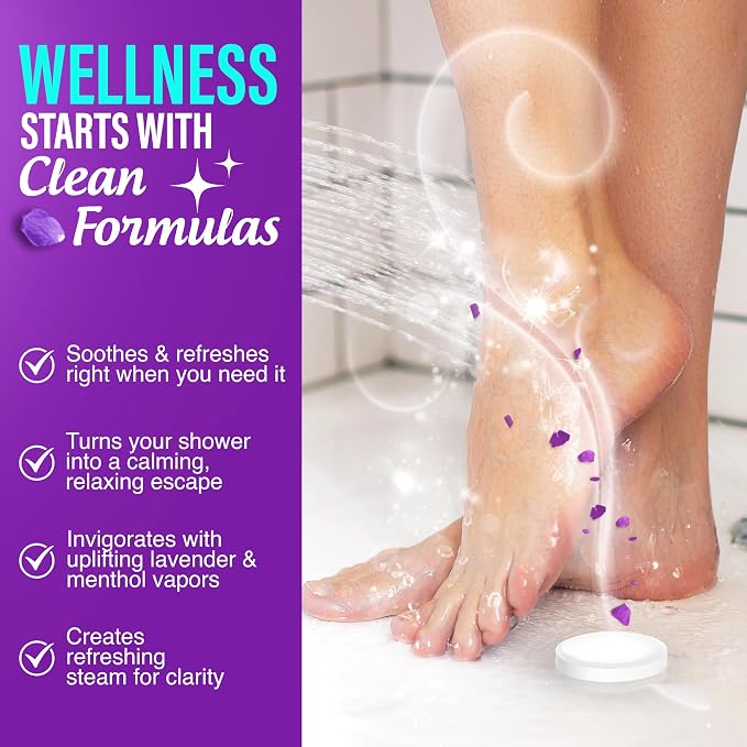 GuruNanda Lavender Vapor Shower Tablets, Clean-Dissolving Aromatherapy Shower - Image 4