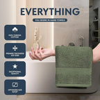 White Classic Luxury Forest Green Hand Towels - Image 2