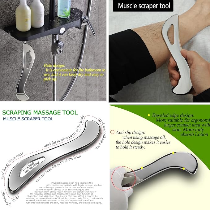 Stainless Steel Gua sha Scraping Massage Tool, IASTM Tool, Physical Therapy - Image 5