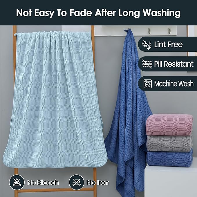 JML Bath Towels Set of 2, Large Microfier Body Towel - Image 6