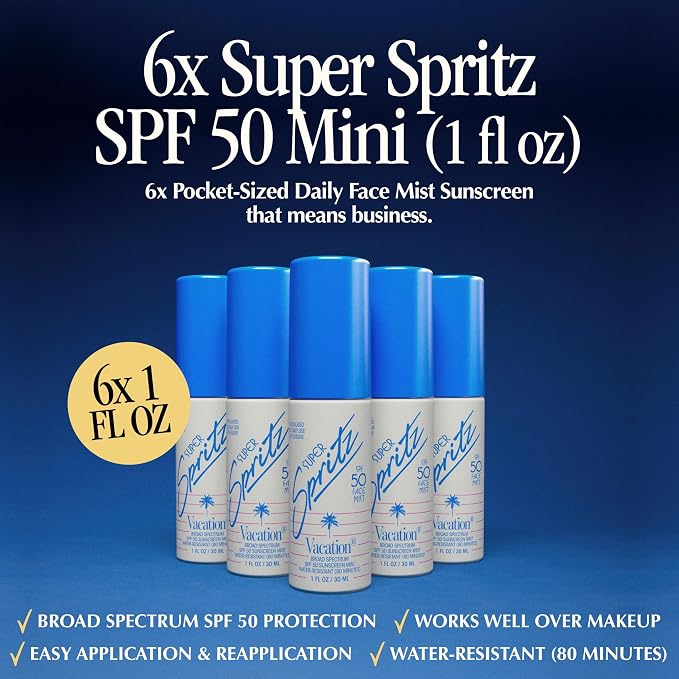 Vacation Mini Super Spritz SPF 50, Water-Resistant, Daily Face Sunscreen Spray - Image 2