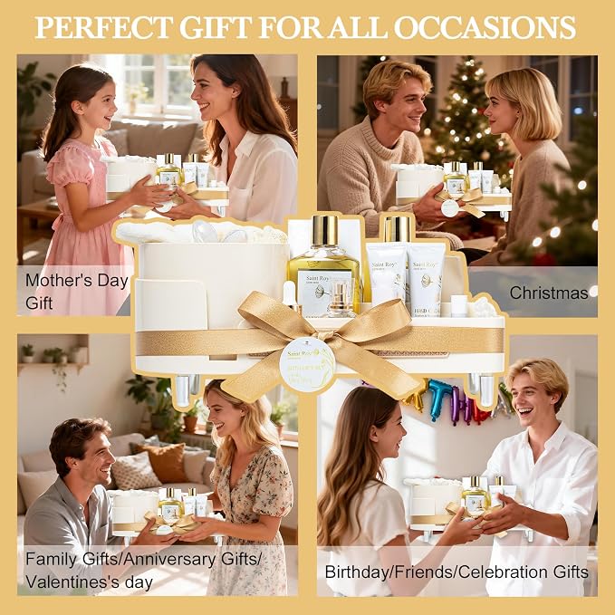 Mothers Day Gifts for Women, Face Skin Lip Care, Bath & Body Set, Self Care Kit - Image 4