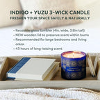 Calyan Wax Co. Indigo & Yuzu 3 Wick Scented Candle - Image 5