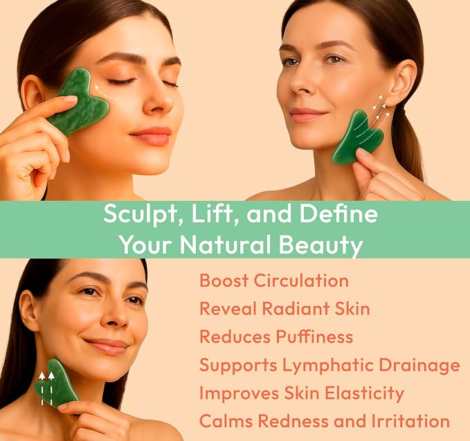 Jade Gua Sha Facial Tool - Image 2
