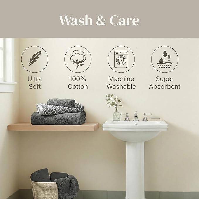 Modern Threads Botanical Vine 6-Piece 100% Cotton Towel Set – Reversible Yarn - Image 7