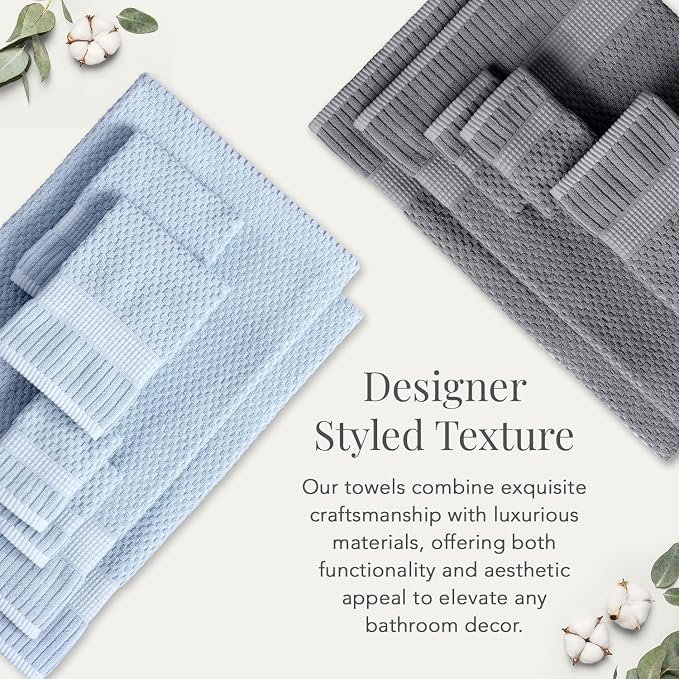 NY Loft 100% Cotton Bath Towel Set of 4 | Grey Towels | Oeko-TEX® Standard 100 - Image 6