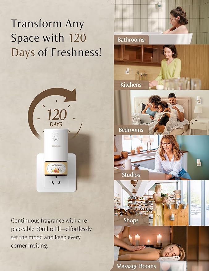Plug-in Air Freshener for Home, Waterless Essential Oil Diffuser for Bedroom - Image 4