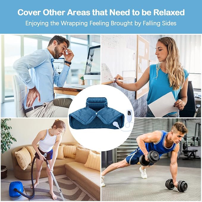NIUONSIX Heating Pad for Neck Shoulders Back Pain Relief, Weighted Electric - Image 8