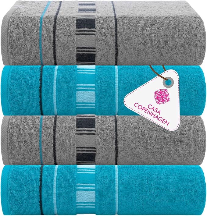 CASA COPENHAGEN X Line 4Pcs 100% Egyptian Cotton Designer Hand Towels Gift Set- by CASACOPENHAGEN