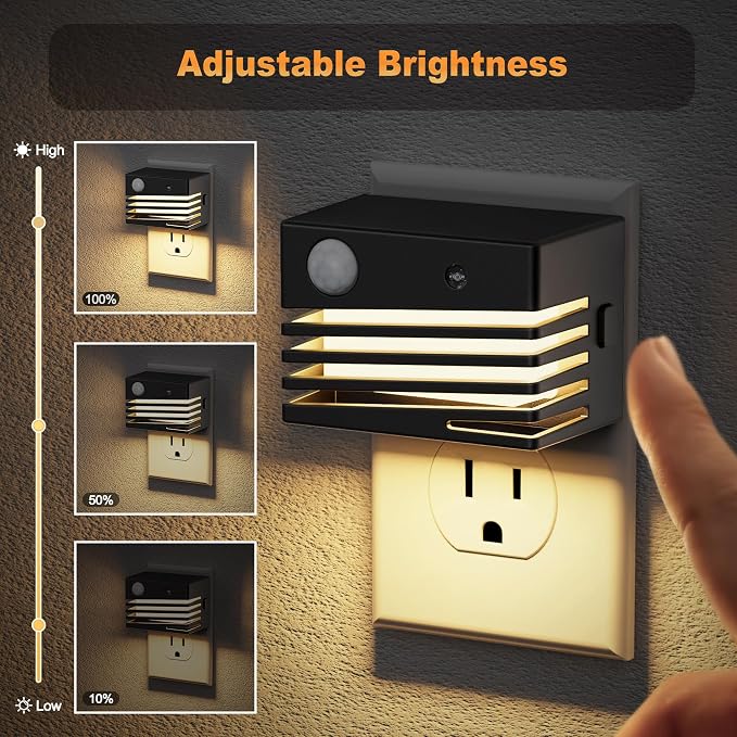 JandCase Motion Sensor Night Light, Night Lights Plug into Wall, Dusk to Dawn & - Image 4