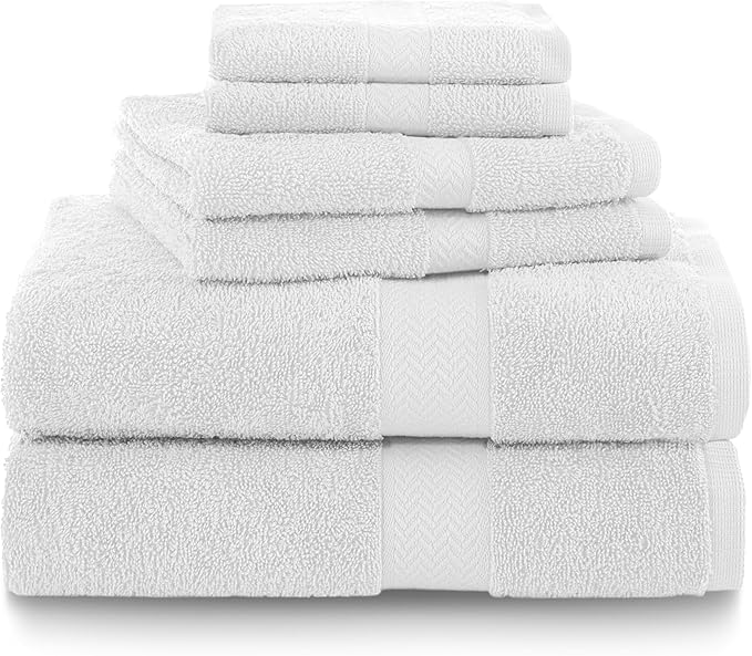 Martex 6-Piece Luxury 100% Cotton Towel Set | Quick Dry | Super Absorbent | by Martex