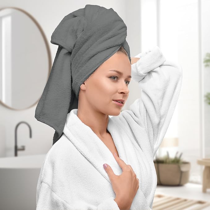 Avalon Towels Luxury 8 Piece Grey Towels Set, 2 Bath Towels, 2 Hand Towels and - Image 2