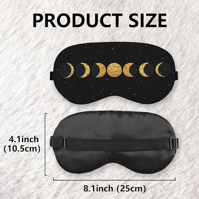 Boho Sun Moon Silk Eye Mask for Sleeping, Dorm Airplane Travel Nap, Boho Moon - Image 7