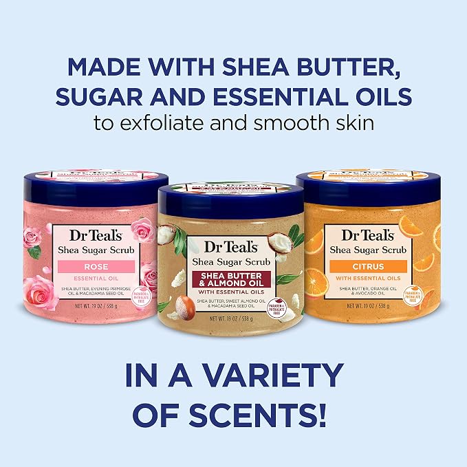 Dr Teal's Shea Sugar Scrub Trial Pack, Shea Butter, Citrus 19 oz - Image 2
