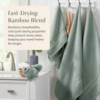 Springtree Home Luxury Bamboo Rayon Bath Towel Set of 4 | 35% Bamboo Rayon - Image 5