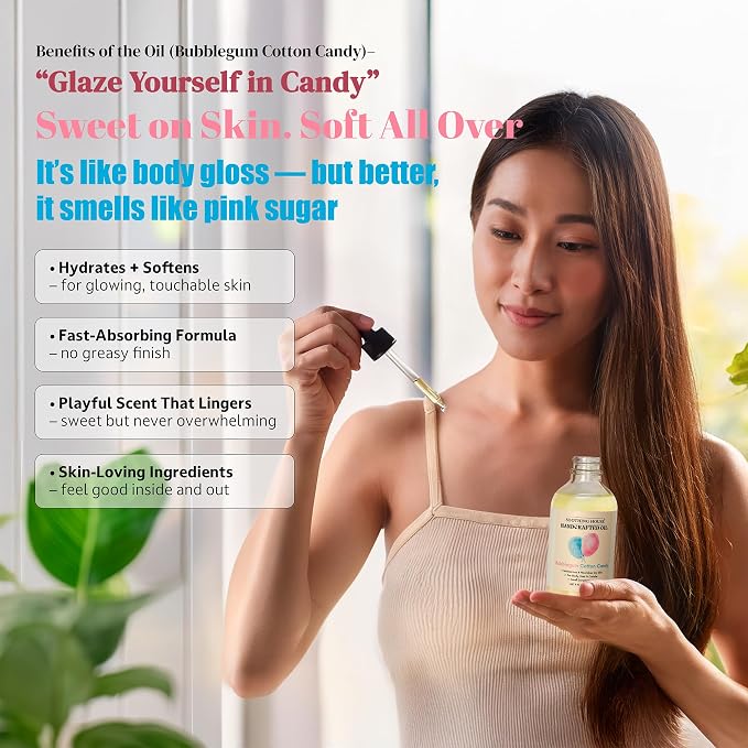 Bubblegum Cotton Candy: Moisturizing Body Oil - Image 7