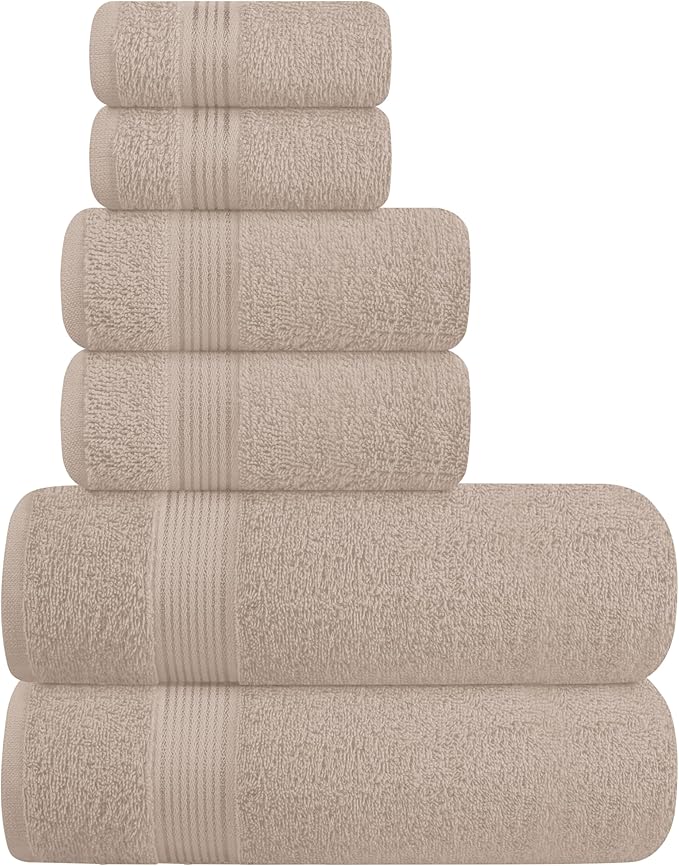 Elvana Home Ultra Soft 6 Pack Cotton Towel Set, Contains 2 Bath Towels 28x55 by Unknown