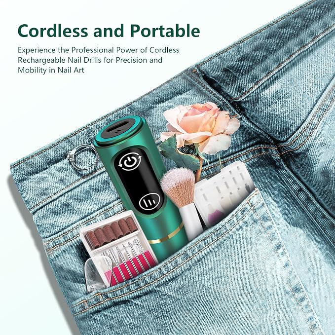 TUOBEO Cordless Nail Drill Electric Rechargeable File Kit, Professional Efile - Image 7