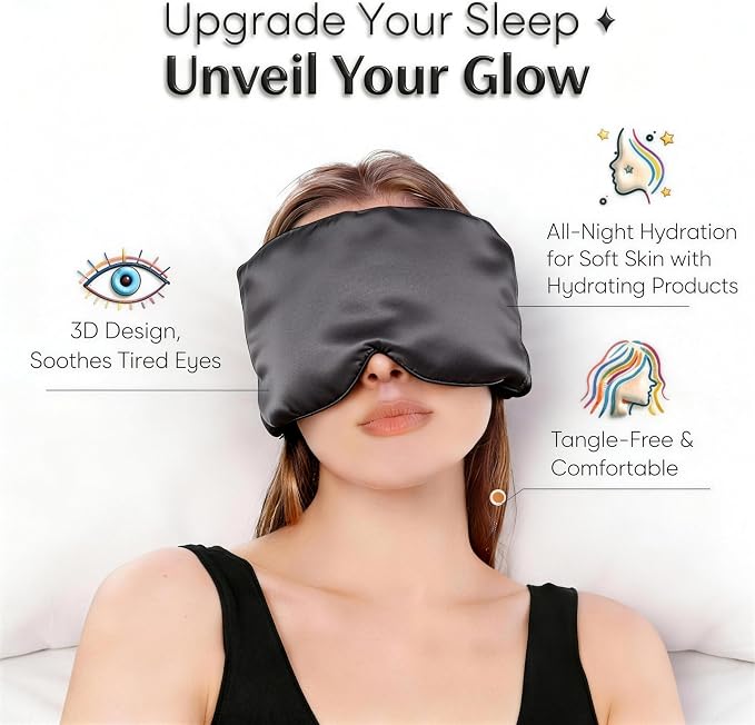 100% Mulberry Silk Sleep Mask for Women & Men – 22 Momme 6A Grade, 3D Contoured - Image 2
