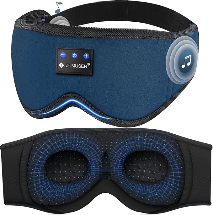 ZUMUSEN Bluetooth Sleep Headphones, 3D Wireless Music Eye Mask by ZUMUSEN