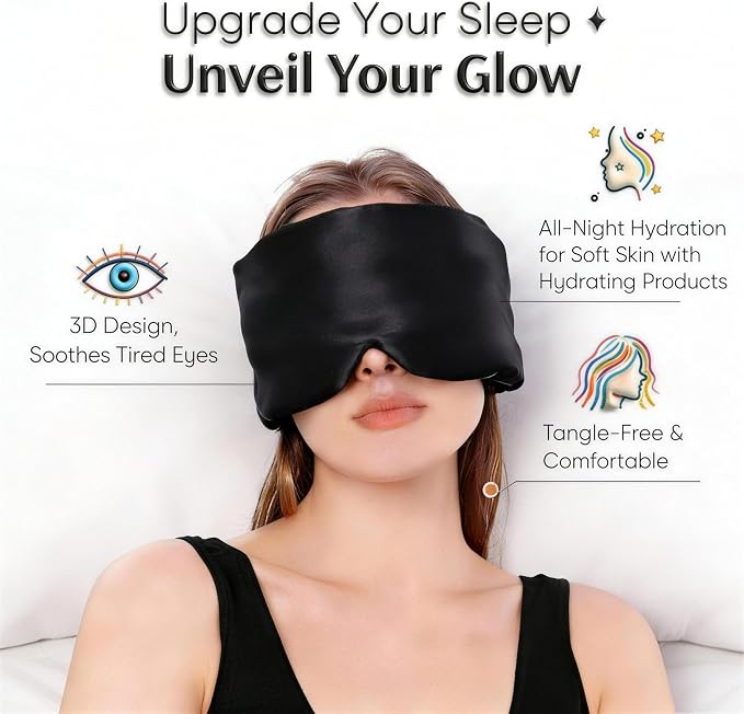100% Mulberry Silk Sleep Mask for Women & Men – 22 Momme 6A Grade, 3D Contoured - Image 2