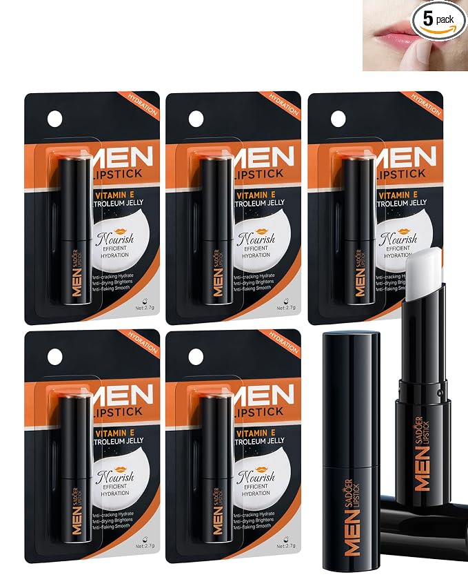 Lip Balm for Men-5pcs Vitamin E Hydrating Mens lipstick, Moisturizing and by LYSdefeu
