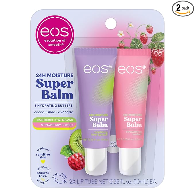 eos 24H Moisture Super Balm- Raspberry Kiwi Splash & Strawberry Sorbet by eosproducts